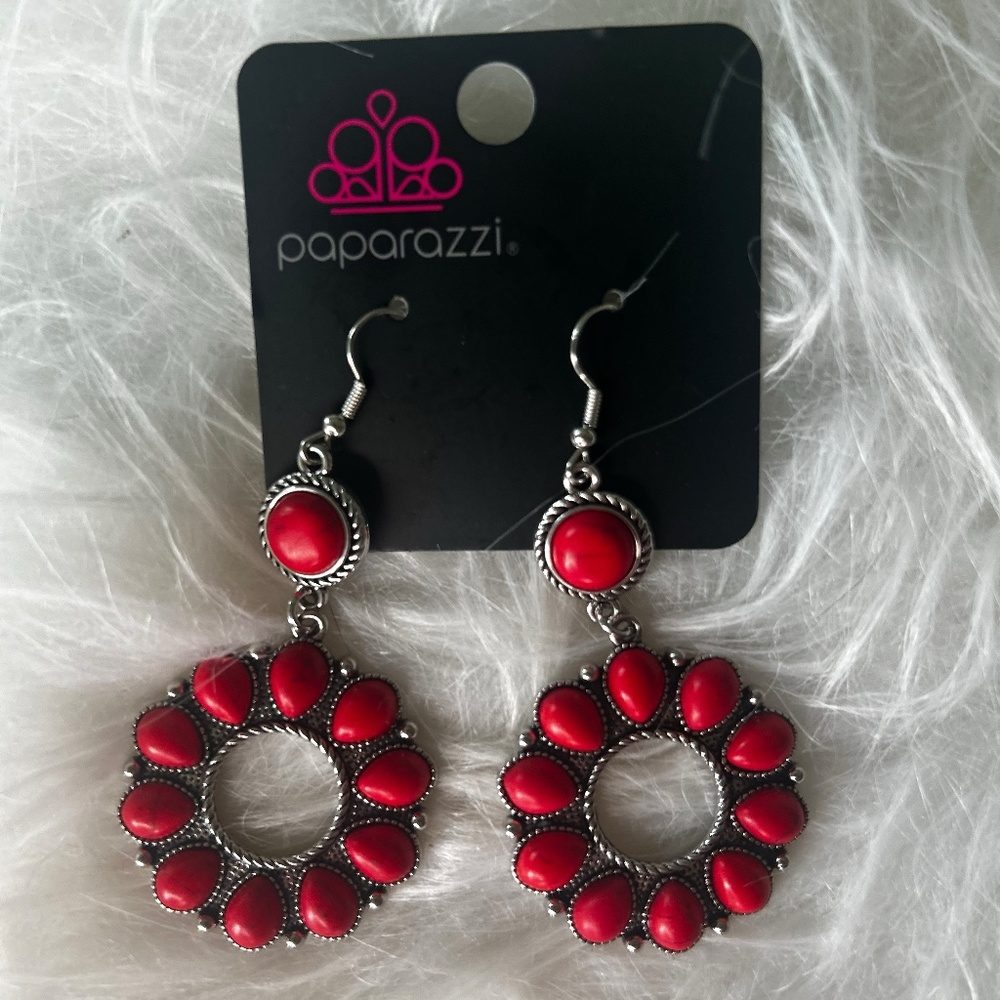 Ruby Red Paparazzi Earrings